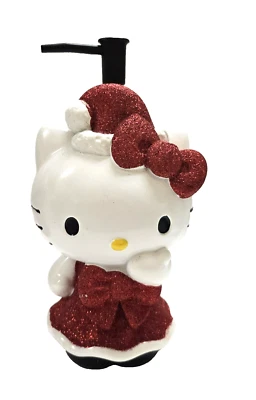 Hello Kitty 3D Resina Navidad Santa Brillo Rojo Negro Bomba Dispensador Jabón - Imagen 1 de 4