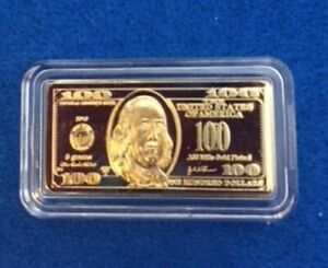 5 GRAM 100 MILLLS GOLD $100  BULLION BARS .999 FINE 24K BULLION