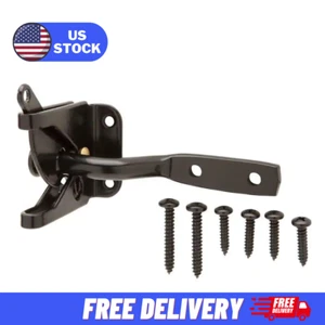 Black Gate Door Latch Self-Latching Swinging Door Hardware Steel EZ Install - Bild 1 von 7