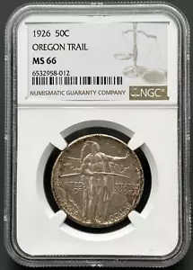 1926 Oregon Trail Commemorative 90% Silver Half Dollar NGC MS 66 - Picture 1 of 5