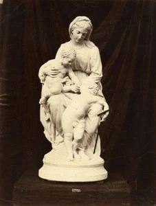 France Museum Sculpture Madonne Vierge Babies Old Photo 1880 - Picture 1 of 3