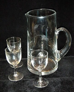 Sasaki Wheat Glass Cocktail Pitcher & Wine Glasses. Your Choice - Picture 1 of 11