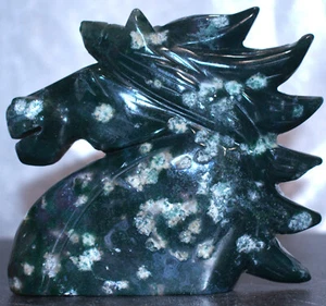 Beautiful Ocean Jasper Unicorn Head 5"/600 Grams - Picture 1 of 4