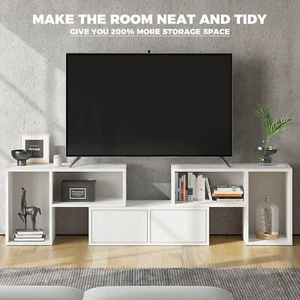 LED TV Stand Cabinet with LED Light Drawer Living Room Home Furniture - Picture 1 of 23