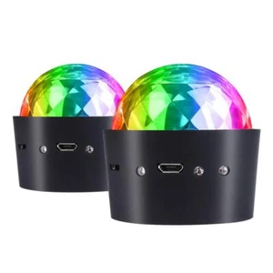 2 Pack Battery-Operated Disco Ball Sound-Activated LED Stage Lights Portable - Picture 1 of 8