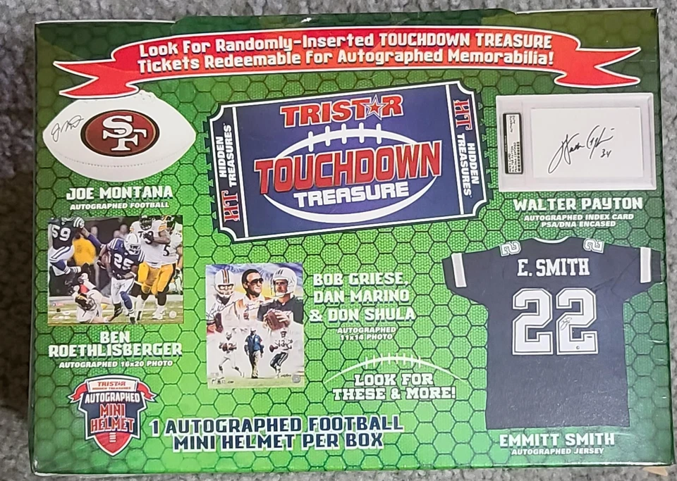 Mini casco de fútbol americano sellado Tristar Hidden Treasures caja verde - Brady - Allen? Foto 1 de 2