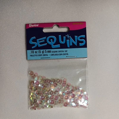 Lentejuelas ahuecadas Darice cristal iridiscente 5 mm² Foto 1 de 2