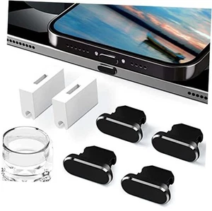 Pack 4 Bouchons Anti Poussière Noir Port de Charge Prises Compatible 01 Minuit Noir - Photo 1 sur 8
