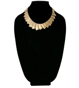 Robert Lee Morris RLM Soho Gold Plated Necklace Signed Runaway Bib Style - Picture 1 of 22