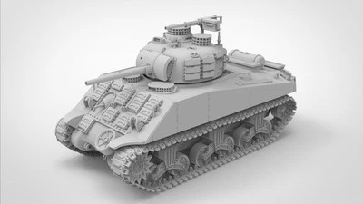 3D Printing 1/72 United States  Sherman  M4A3(75)W "Beelzebub" Model Unpainted - Image 1 of 4