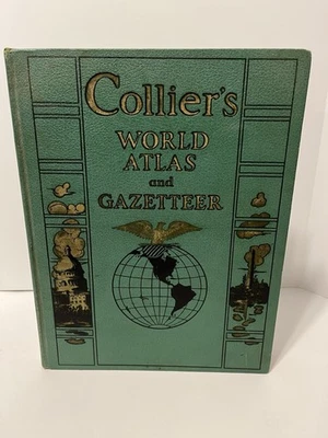 1941 Collier’s World Atlas and Gazetteer Large Hardcover Historical EUC - Image 1 of 4