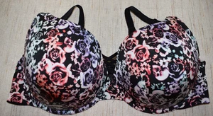 Torrid Curves 46DDD Push-up Plunge Rose Colorful Underwire Bra Back Smoothing - Picture 1 of 11