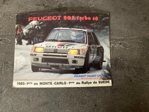 AUTOCOLLANT / STICKER PEUGEOT 205 TURBO 16 1er Rallye MONTE CARLO SUEDE 1985 G32 - Picture 1 of 2