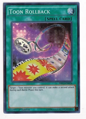 1 x Toon Rollback - DRL2-EN024 - Super Rare - 1st Edition Near Mint, English - Image 1 of 2