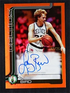 2025-26 Topps Flagship Larry Bird #TFRA-LB Real One Auto Orange Rainbow /25 - Picture 1 of 2