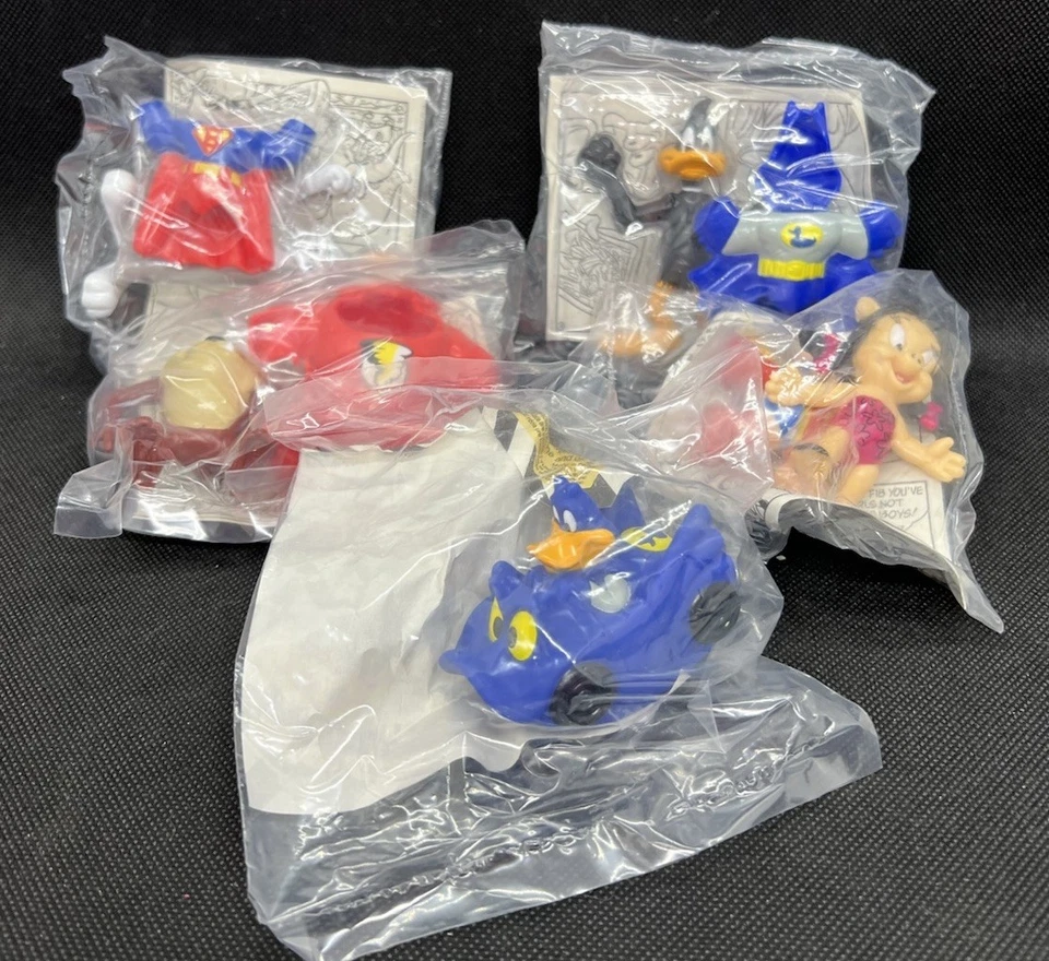 1991 McDonald’s Looney Tunes Super Heroes Complete Set of 5 Happy Meal Toys MIP - Image 1 of 1