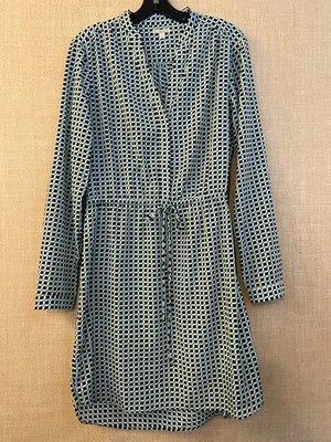 Gap long sleeve shirt dress size M mint & black geometric print drawstring waist - Image 1 of 4