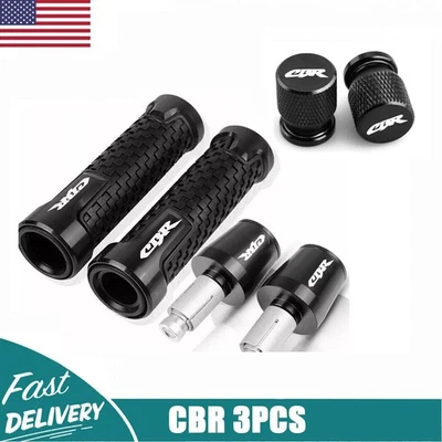 US 3PCS Front Handle Grips Handle Bar End Cap For HONDA CBR600RR 900RR 954RR New — 第 1/4 张图片