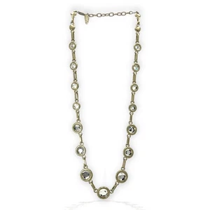 Coldwater Creek 23" hellgoldfarbene Gliederkette Statement Halskette Strass - Bild 1 von 7