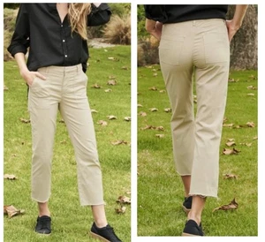 Frank & Eileen Blackstone High Rise Cropped Trouser Utility Hose Khaki Beige 12 - Bild 1 von 12