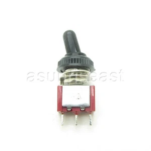 5 × Interruptor de palanca rojo SPDT 2 posiciones 6 mm ENCENDIDO 3 PINES + Tapa de cubierta impermeable - Imagen 1 de 6