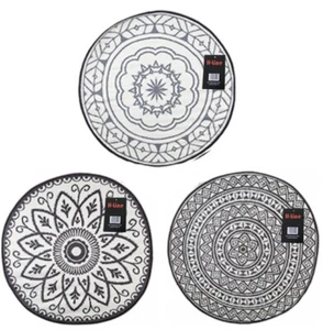 Round Weatherproof Indoor Outdoor Patio Garden Carpet Rug Decorative Mat 150cm - Picture 1 of 4