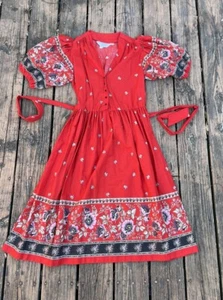 Vintage A Line Red JC Penny Dress Size Medium Read Measurements Fun Flirty Sexy - Picture 1 of 12