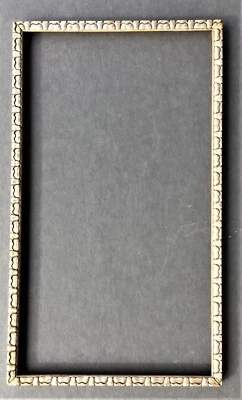 Marco de madera chapada en plata tallada vintage Viena Secession 7 x 12 ca 1910 Foto 1 de 3