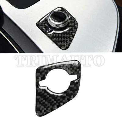 Cubierta de ajuste de perilla de interruptor de altavoz interior de fibra de carbono para Audi Q7 SQ7 2016-2019 Foto 1 de 4