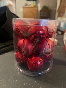 CHRISTMAS RED METAL BELLS ORNAMENTS 12 COUNT 1.97” BRAND NEW IN BOX - Picture 1 of 2