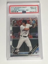 2019 Bowman Chrome Draft J. J. BLEDAY Rookie Batting Refractor PSA 10