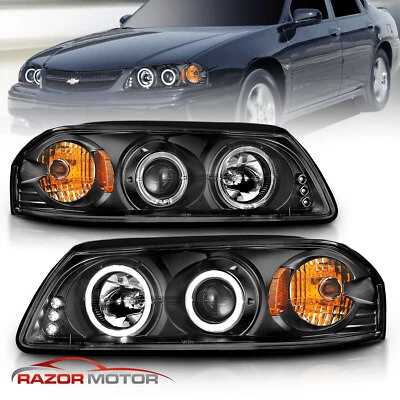 [Dual LED Halo] 2000 - 2005 For Chevy Impala Projector Headlights - Изображение 1 из 4