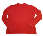 Croft And Barrow Womens Sz M Red Cable Knit Acrylic Mockneck Pullover Sweater