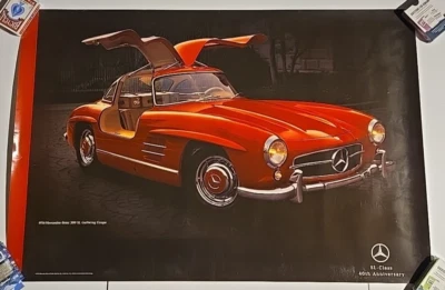 Vintage 1994 Mercedes-Benz 300SL Gullwing Coupe POSTER 24x36" SL Class 40th Ann - Image 1 of 4