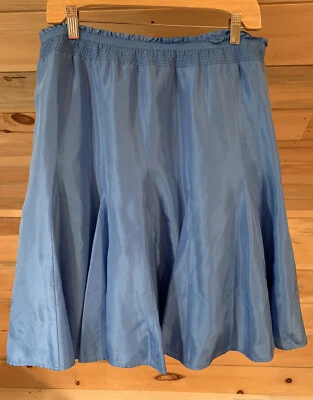 NEW Banana Republic 100% Silk Carolina Blue Skirt Lined, Flared Pleats size 10 - Image 1 of 4
