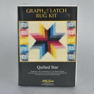 Graph N Latch Hook Rug Kit Quilted Star Rug 27x20" #37631 SEALED BRAND NEW - Picture 1 of 5