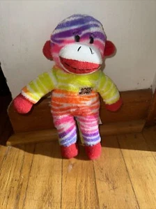 Sockenaffe Regenbogen Zebramuster Affe Plüschtier Stofftier - Bild 1 von 5