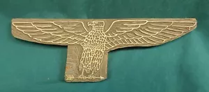 Vecchio blocco stampa inchiostro timbro linoleum taglio a mano aquila vintage - Foto 1 di 12