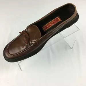 Cole Haan Country braun Leder Schleife Schürze Mokassinnaht Slipper Loafer Damen 8 AA Italien - Bild 1 von 8