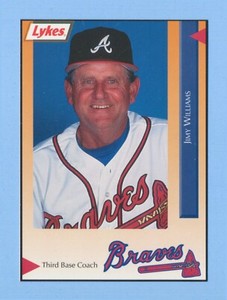 Jimy Williams - 1994 Lykes Hotdogs - Atlanta Braves Card - SGA - Regional Issue