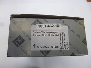 Star Rexroth 1851-432-10 Runner Block Roller Rail New - Picture 1 of 5