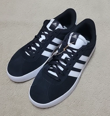 NWOB-Men's ADIDAS VL Court 3.0 Black Suede Sneakers, Size 9 - Image 1 of 4