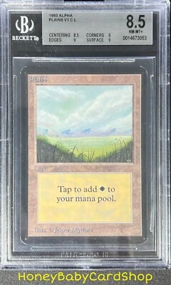 MTG Limited Edition Alpha 1993 Plains (A) BGS 8.5 NM/MT+ Old School 93/94 - Image 1 of 4