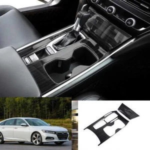 For Honda Accord 2018-22 Black Steel Console Gear Shift Panel Frame Cover Trims - Picture 1 of 8