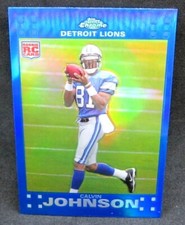 Calvin Johnson 2007 Topps Chrome Blue REFRACTOR Rookie Card#200!Lions WR RC HOF