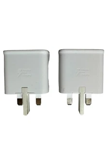 x2 Genuine Samsung Galaxy Adaptive Charging USB 10w-15w Plug EP-TA200 - White - Picture 1 of 5
