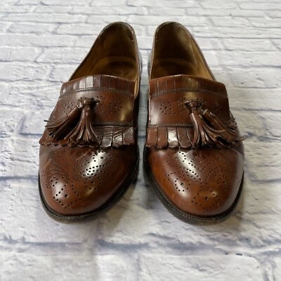 Bragano by Cole Haan Made in Italy Leather Brown Loafers Men's Size 11 D Slip On - Image 1 of 4