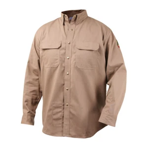 REVCO BLACK STALLION FR FLAME RESISTANT COTTON WORK SHIRT - FS7-KHK-Medium - Picture 1 of 1