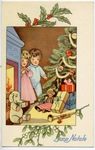 Serie Completa di 6 cartoline Bambini  Buon Natale PC Circa 1940 - Foto 1 di 6