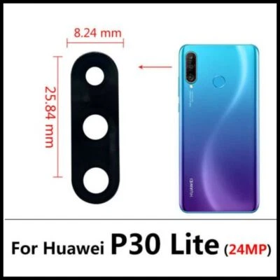 Lente Cristal Camara Trasera Huawei P30 Lite / Nova 4E Adhesivo Negro Repuesto - Imagen 1 de 2